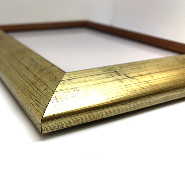 Wall-mounted photo frame, amber gold, postcard size, A6, antique, wedding gift, baby gift, interior decoration, original