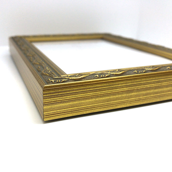 Picture frame, wall-mounted photo frame, antique gold, postcard size, A6, gold color, wedding gift, baby gift, interior decoration, original