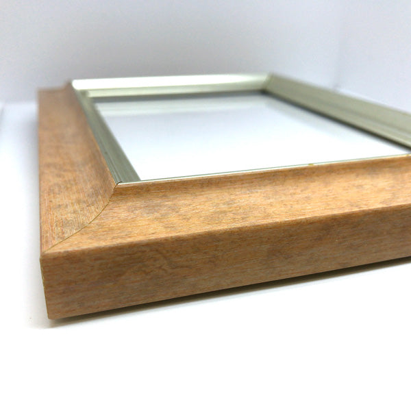 Wall-mounted photo frame, khaki stain, postcard size, A6, antique, wedding gift, baby gift, interior decoration, original
