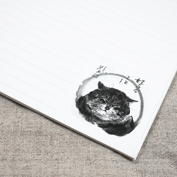 A5リングノート 中浜稔「好きなことし」100P 罫線 猫墨絵作家 メモ帳