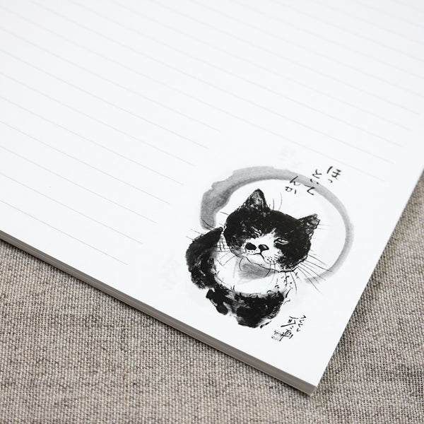 A5リングノート 中浜稔「ほっといてんか」100P 罫線 猫墨絵作家 メモ帳