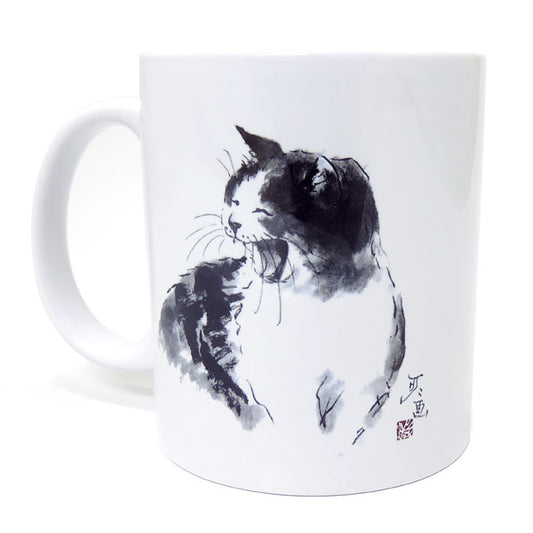 マグカップ 中浜稔「笑い」猫墨絵作家 ほっこりシリーズ かわいい 日用品 陶器