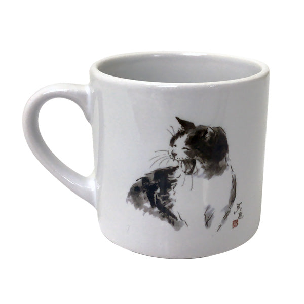 マグカップ 中浜稔「笑い」猫墨絵作家 ほっこりシリーズ かわいい 日用品 陶器