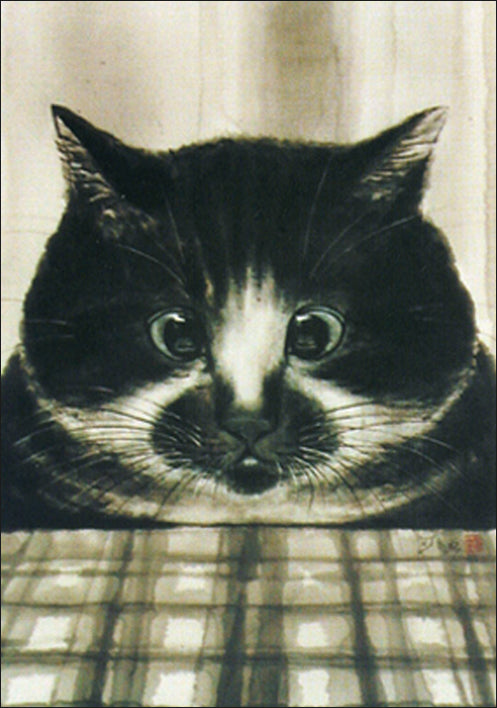 ポストカード6枚セット6 中浜稔 105×150mm 猫墨絵作家 アート 動物 淡路市立中浜稔猫美術館