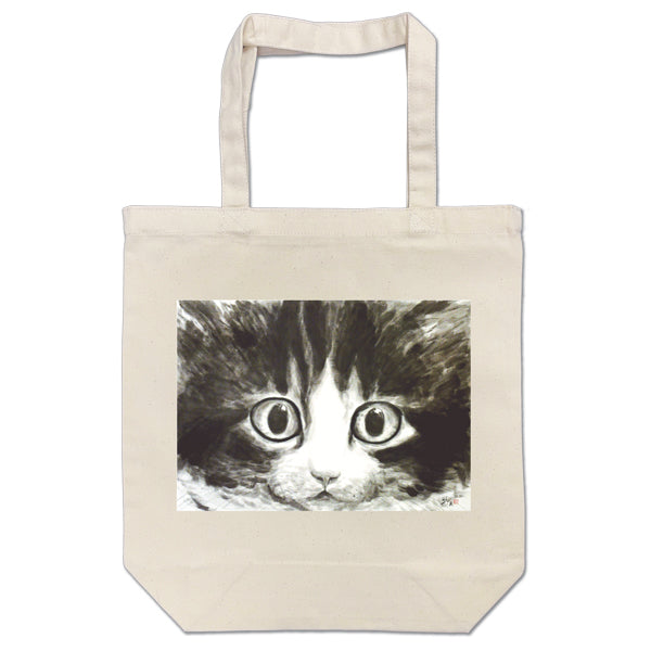 トートバッグ 中浜稔「目玉」猫墨絵作家 カバン 手さげバッグ