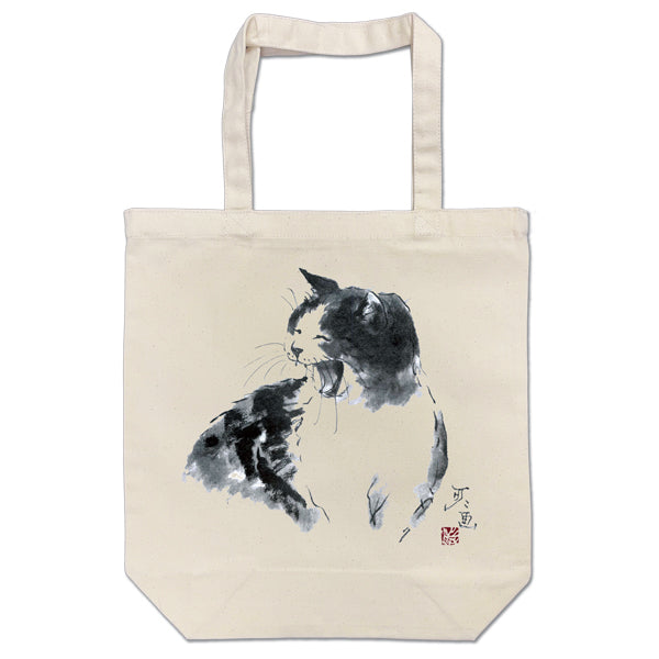 トートバッグ 中浜稔「笑い猫墨絵作家」猫墨絵作家 カバン 手さげバッグ