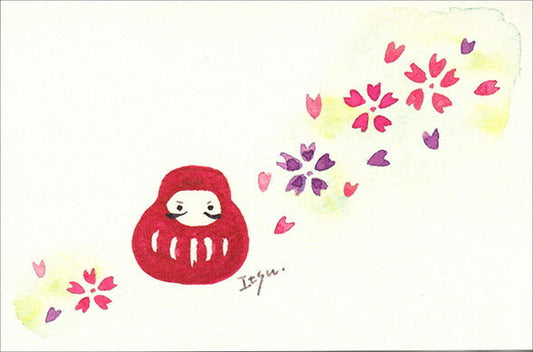 Postcard marron125 "Sakura Blooming" 100 x 150 mm Illustrator Watercolor Flower Cute