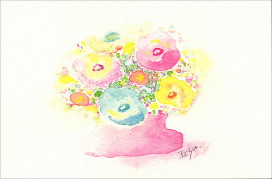 Postcard marron125 "Fluffy Anemone" 100 x 150 mm Illustrator Watercolor Cute