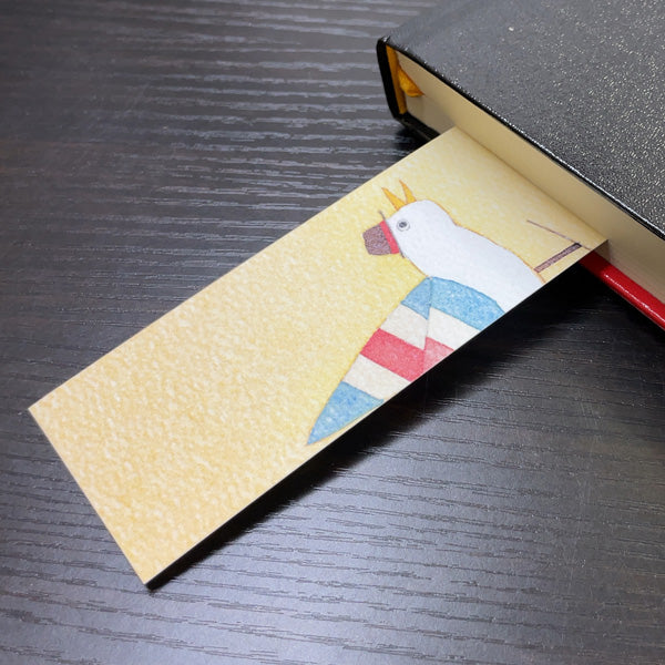 ブックマーク 山田和明 モノポの巣「何かようですか ?」50×180mm しおり イラスト