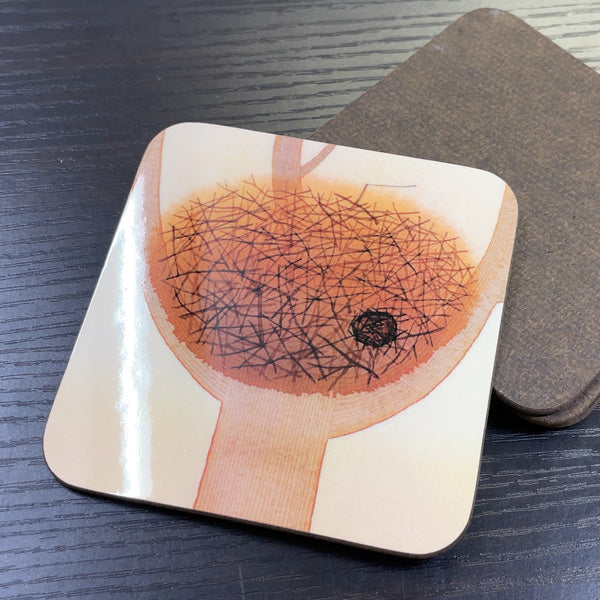 コースター 山田和明 モノポの巣「夕暮れ時」90×90mm イラスト キッチン用品