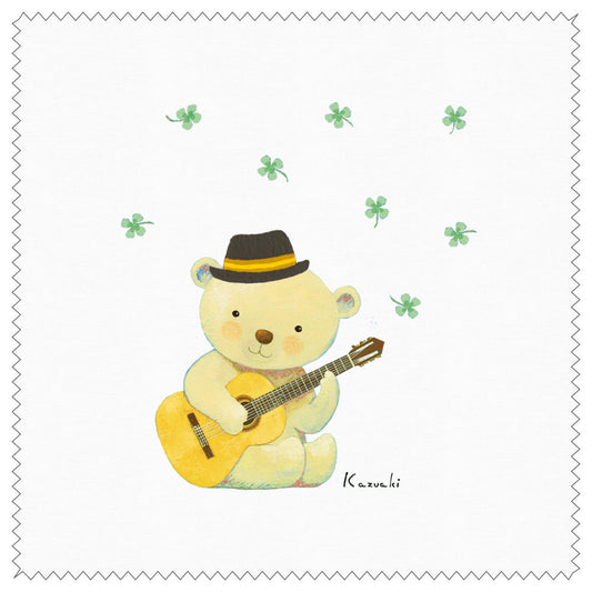 Cleaning Cloth Kazuaki Yamada "Bear Guitar" 150 x 150 mm Picture Book Author Glasses Cleaner Animal Musical Instrument