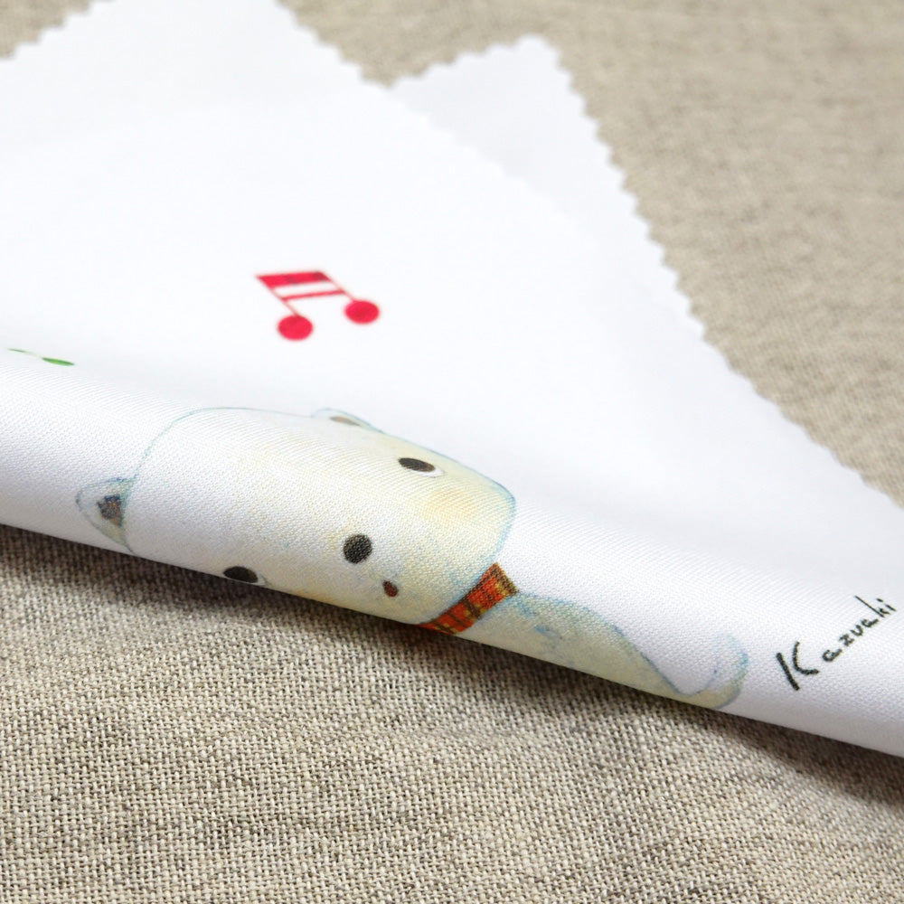 クリーニングクロス 山田和明「ねこピアノ」150×150mm 絵本作家 メガネ拭き 動物 楽器