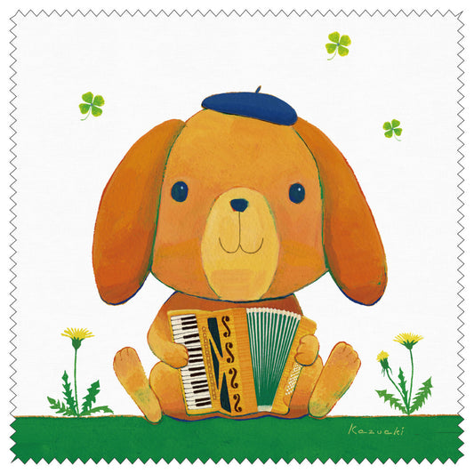 Cleaning cloth Kazuaki Yamada "Lop-kun the droopy-eared rabbit" 150 x 150 mm Picture book author Glasses cleaning cloth Animals Musical instruments