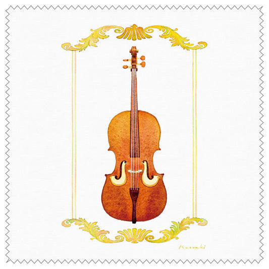 Cleaning Cloth Kazuaki Yamada "Tsingling" 150 x 150 mm Glasses Cleaner Lens Cleaner Picture Book Author Watercolor Painting Music Violin Instrument