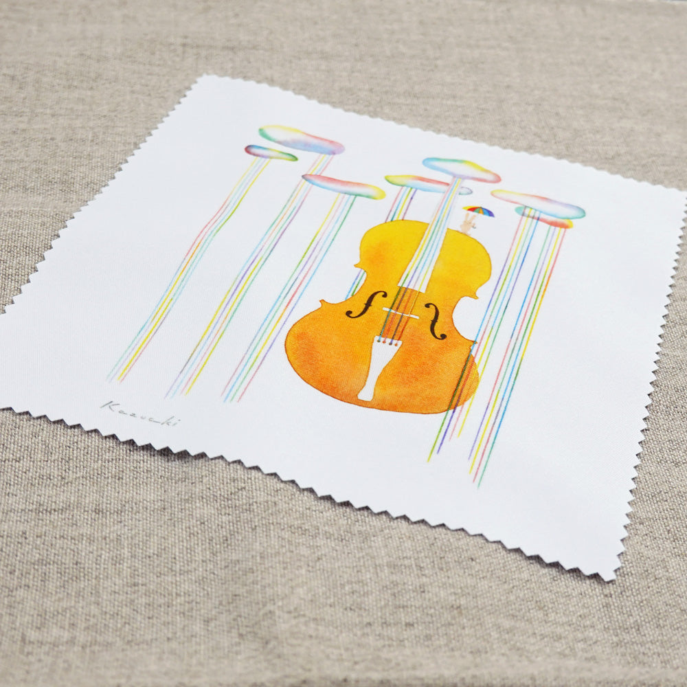 Cleaning Cloth Kazuaki Yamada "Unaccompanied Cello Suite" 150 x 150 mm Picture Book Author Animals Musical Instruments