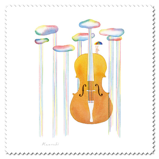 Cleaning Cloth Kazuaki Yamada "Unaccompanied Cello Suite" 150 x 150 mm Picture Book Author Animals Musical Instruments