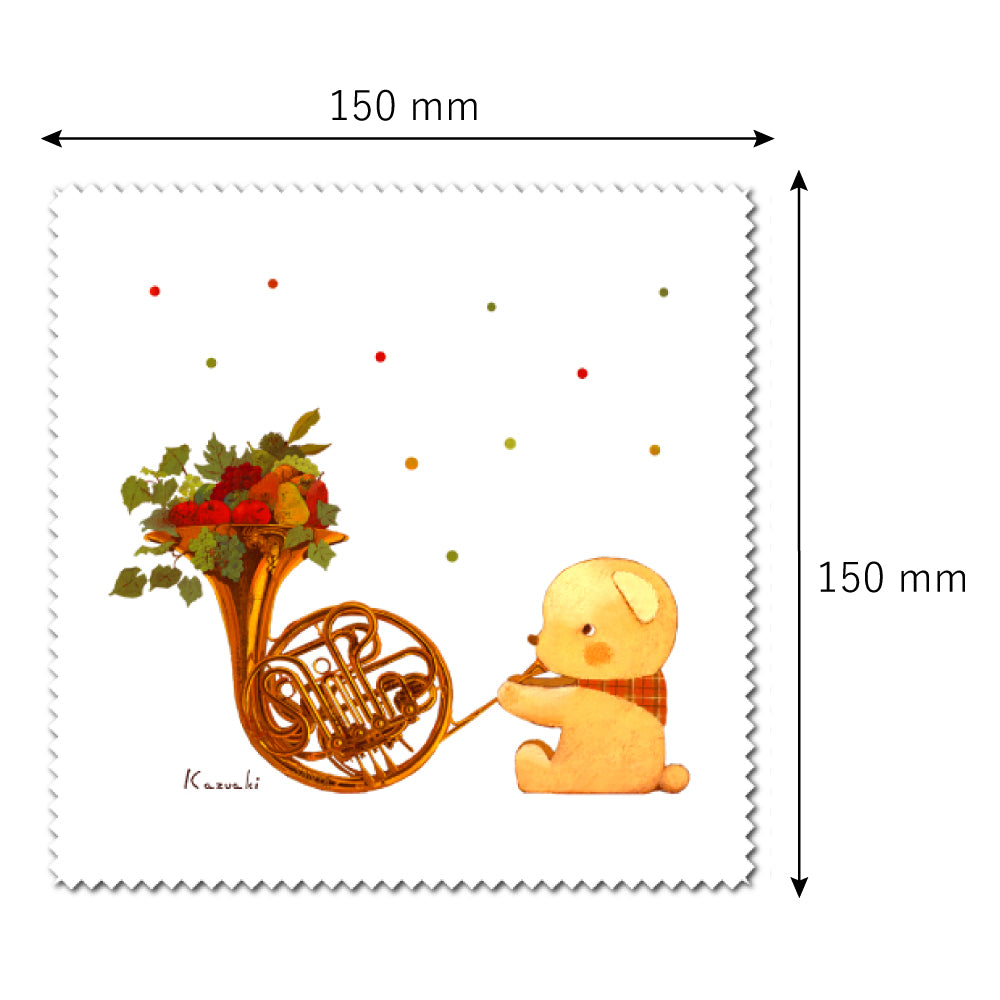 Cleaning Cloth Set of 4 1 Kazuaki Yamada 150 x 150 mm Picture Book Author Animal Musical Instrument Pattern