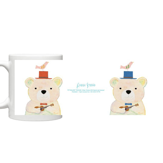 Mug Kazuaki Yamada "My Ukulele" Picture Book Author Animal Musical Instrument Teacup
