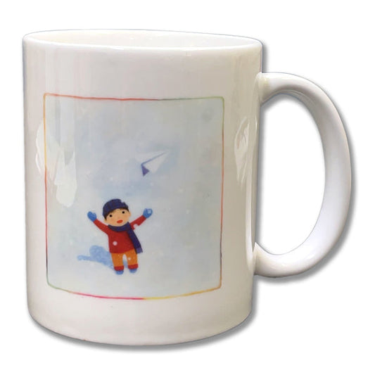 Mug Kazuaki Yamada "On a Snowy Day I'm a Paper Airplane" Illustration Picture Book Author Animals Musical Instruments Teacup