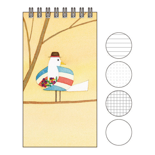 Multi-notebook by Kazuaki Yamada Monopo no Su "Hello Left" Ruled, dotted, grid, plain, illustration, memo pad