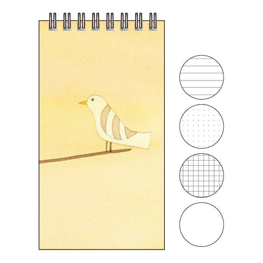 Multi-notebook by Kazuaki Yamada Monopo no Su "Hello Right" Ruled, dotted, grid, plain, illustration, memo pad