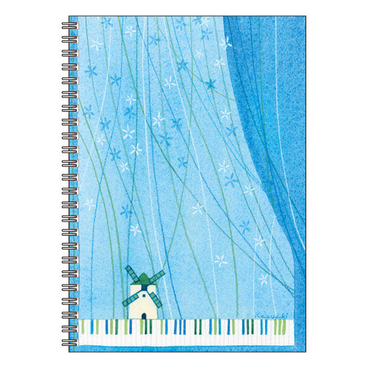 A5 Ring Notebook Kazuaki Yamada "Early Summer Wind" 60 Pages Picture Book Author Animals Musical Instruments Stationery