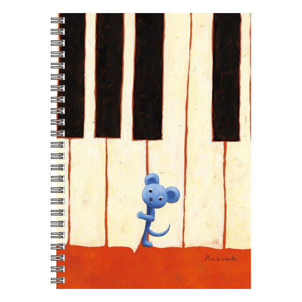 A5 Ring Notebook Kazuaki Yamada "Refrain of Happiness" 60 Pages Picture Book Author Animals Musical Instruments Stationery