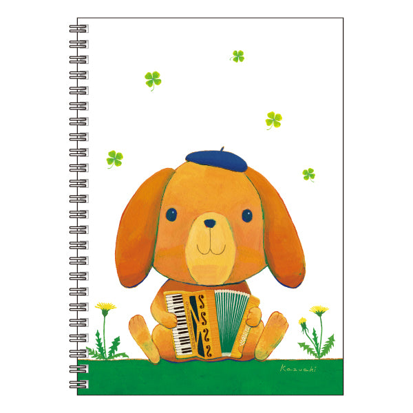 A5 Ring Notebook Kazuaki Yamada "Lop-kun the floppy-eared rabbit" 60 pages Picture book author Animals Musical instruments Stationery