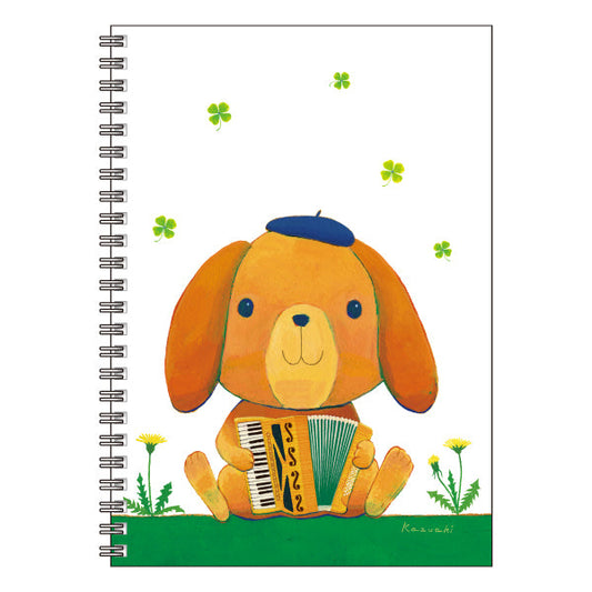 A5 Ring Notebook Kazuaki Yamada "Lop-kun the floppy-eared rabbit" 60 pages Picture book author Animals Musical instruments Stationery