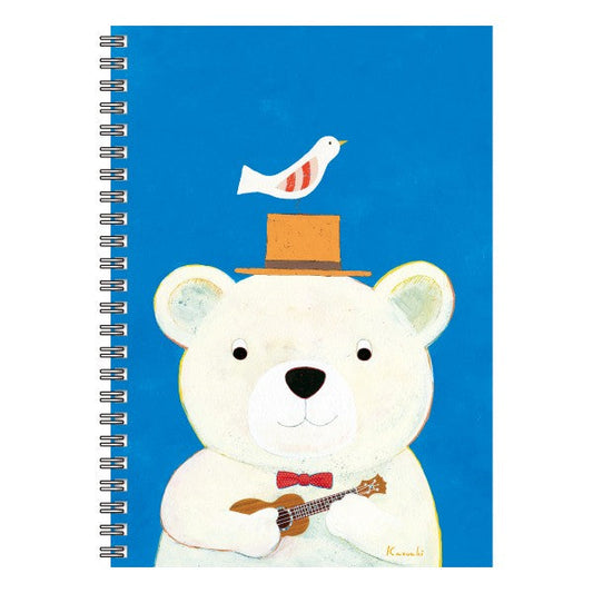 A5 Ring Notebook Kazuaki Yamada "My Ukulele" 60 Pages Picture Book Author Animals Musical Instruments Stationery