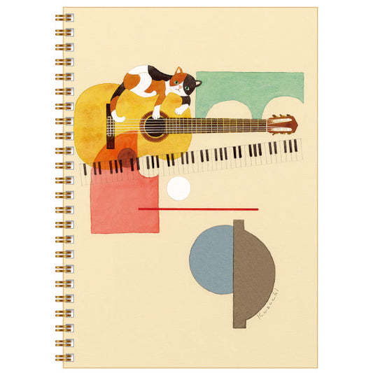 A5 Ring Notebook Kazuaki Yamada "NAKED GUITAR" 60P 100P Picture Book Author Animals Musical Instruments Stationery
