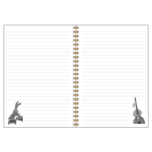 A5 Ring Notebook Kazuaki Yamada "PIANO BAR" 60P 100P Picture Book Author Animals Musical Instruments Stationery