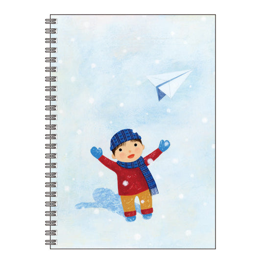 A5 Ring Notebook Kazuaki Yamada "On a Snowy Day I'm a Paper Airplane" 60 Pages Illustrations Picture Book Author Memo Pad Animals Musical Instruments Stationery