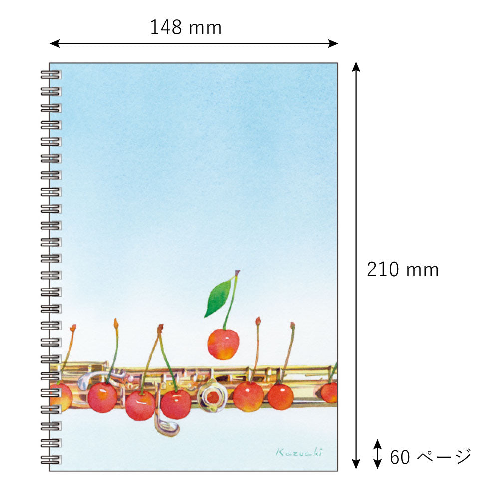 A5リングノート4冊セット1 山田和明 60P 絵本作家 動物 楽器柄 文房具