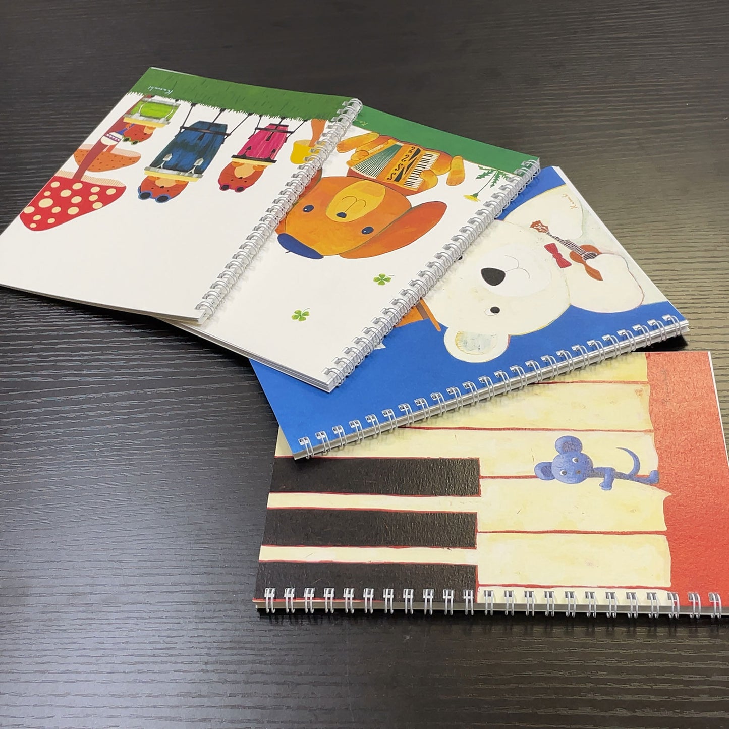 A5リングノート4冊セット2 山田和明 60P 絵本作家 動物 楽器柄 文房具