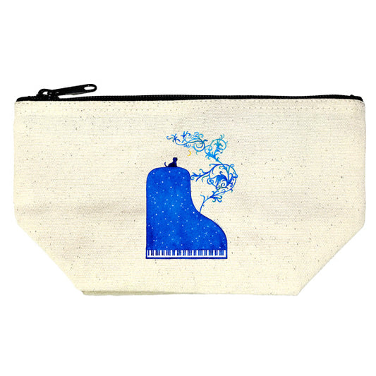Gusseted pouch by Kazuaki Yamada "Night Tree" Canvas Picture book author Illustration Gift Animal Musical instrument