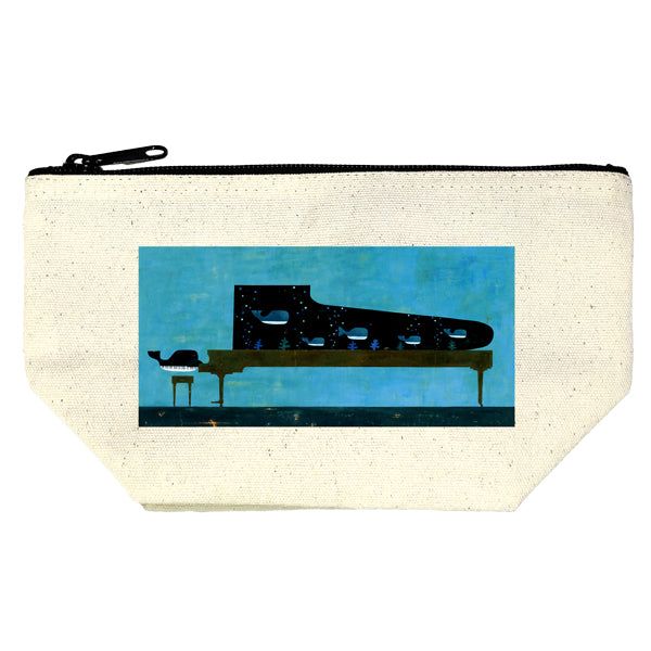 Gusseted pouch by Kazuaki Yamada "Aqua" canvas, picture book author, illustration, gift, animal, musical instrument