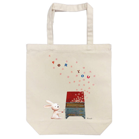 Tote bag Kazuaki Yamada "Rabbit Organ" canvas bag Picture book author Animal Musical instrument