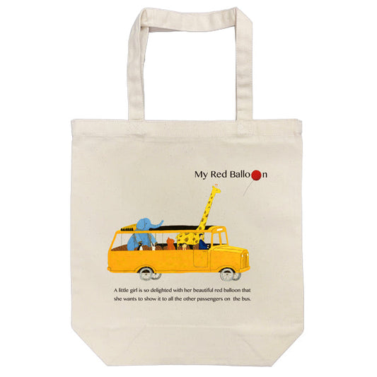 Tote bag by Kazuaki Yamada "My Red Balloon Balloon Bus" Picture book author Animal