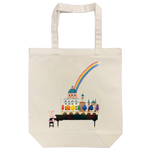 Tote bag Kazuaki Yamada "Memory Collage" canvas bag Picture book author Animals Musical instruments