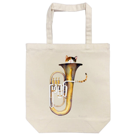 Tote bag Kazuaki Yamada "I'm here" canvas bag Picture book author Animals Musical instruments