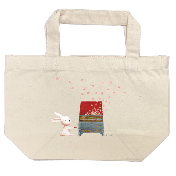 ランチトート 山田和明「うさぎオルガン」帆布バッグ 絵本作家 イラスト 贈り物 動物 楽器