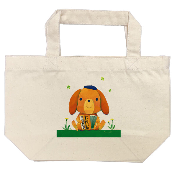 Lunch Tote - Kazuaki Yamada's "Lop-kun the floppy-eared rabbit" canvas bag - Picture book author, illustration, gift, animal, musical instrument