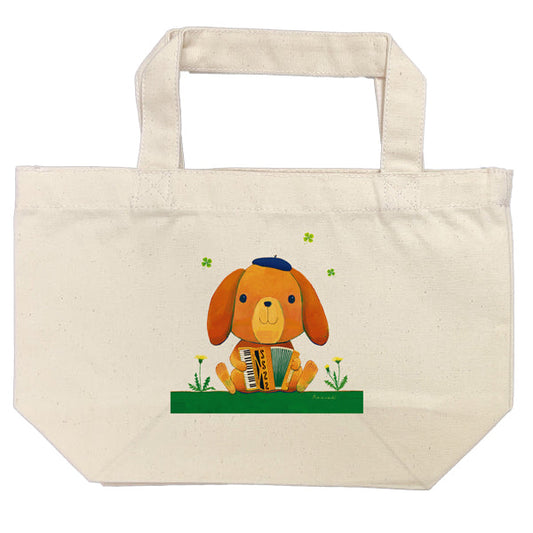 Lunch Tote - Kazuaki Yamada's "Lop-kun the floppy-eared rabbit" canvas bag - Picture book author, illustration, gift, animal, musical instrument