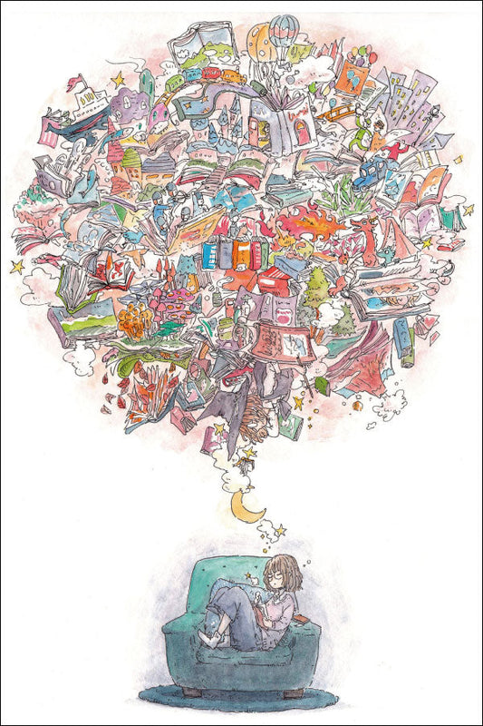 Postcard Mina Kawai "Book Dream" 100 x 150 mm Illustrator Postcard