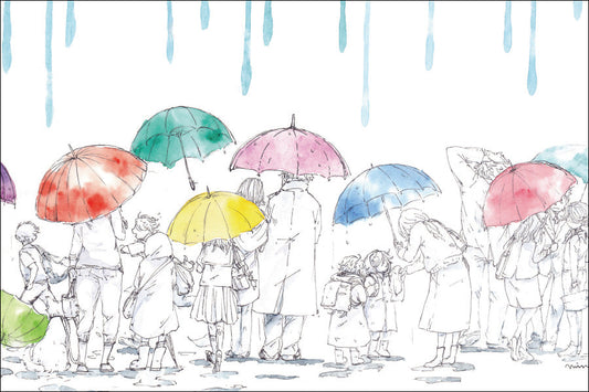 Postcard Mina Kawai "Rain" 100 x 150 mm Illustrator Postcard