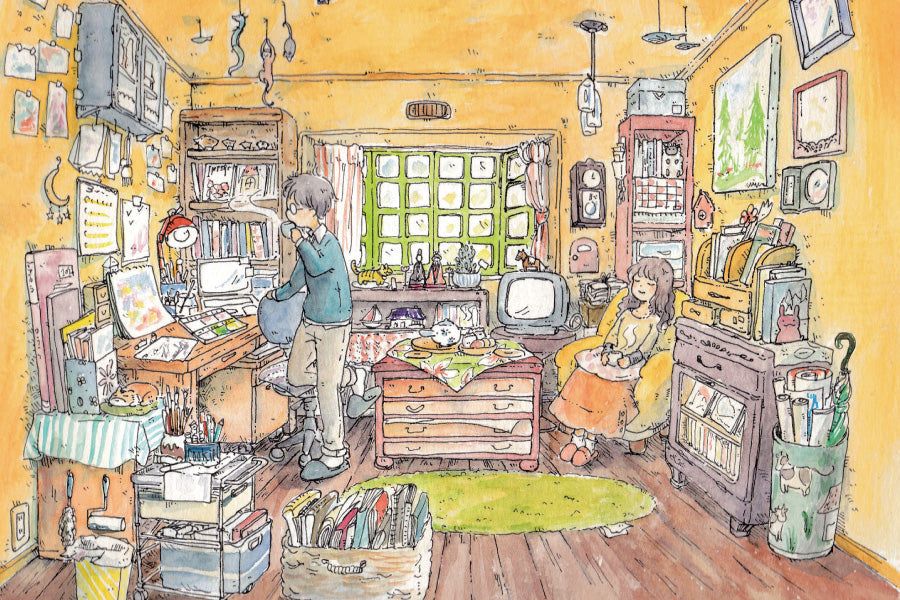 ポストカード かわいみな「おやつ休憩」100×150mm イラストレーター 郵便はがき