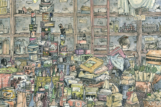 Postcard Mina Kawai "Cleaning up the warehouse" 100 x 150 mm Illustrator Postcard
