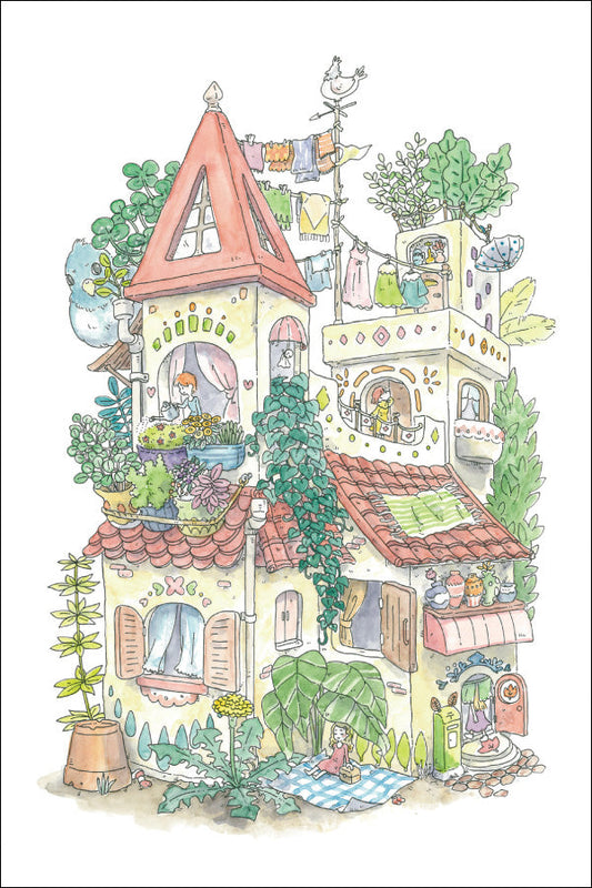 Postcard Mina Kawai "Dwarf's House" 100 x 150 mm Postcard Illustrator