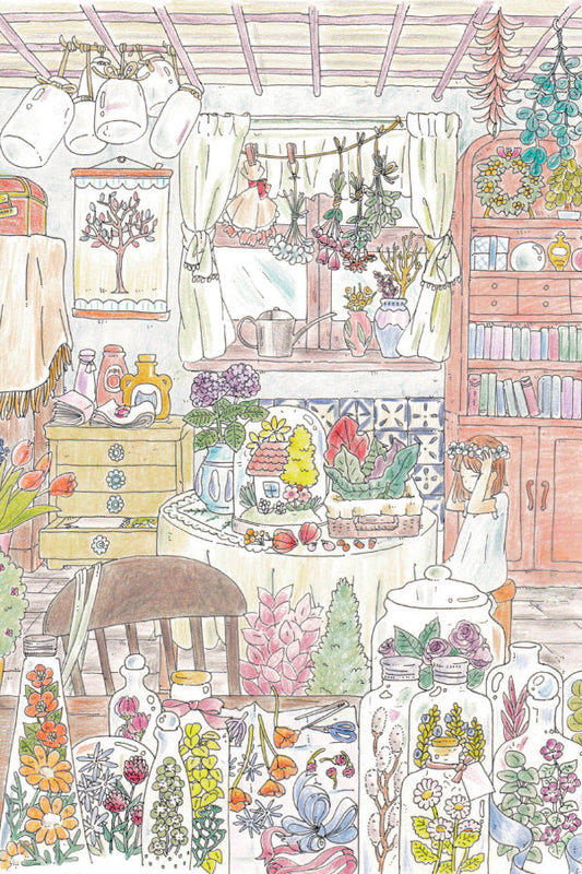 Postcard Mina Kawai "Flower Goods Room" 100 x 150 mm Postcard Illustrator